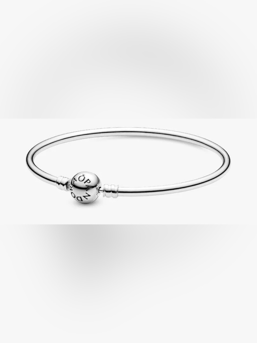 Pandora Silver Signature Logo Clasp Charm Bangle